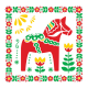 Ceramic Tile - Red Dala Horse